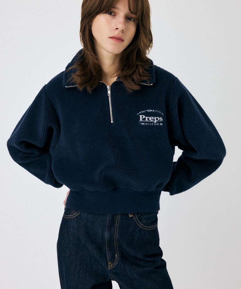 MOUSSY「HALF ZIP BOA プルオーバー」|パーカー|