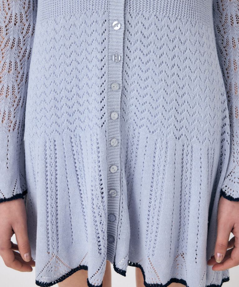 MOUSSY「EYELET LACE KNIT ミニドレス」|ワンピース|