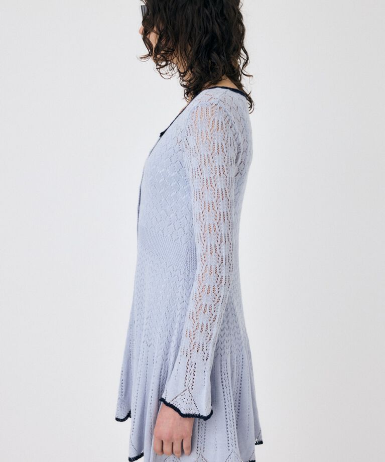 MOUSSY「EYELET LACE KNIT ミニドレス」|ワンピース|