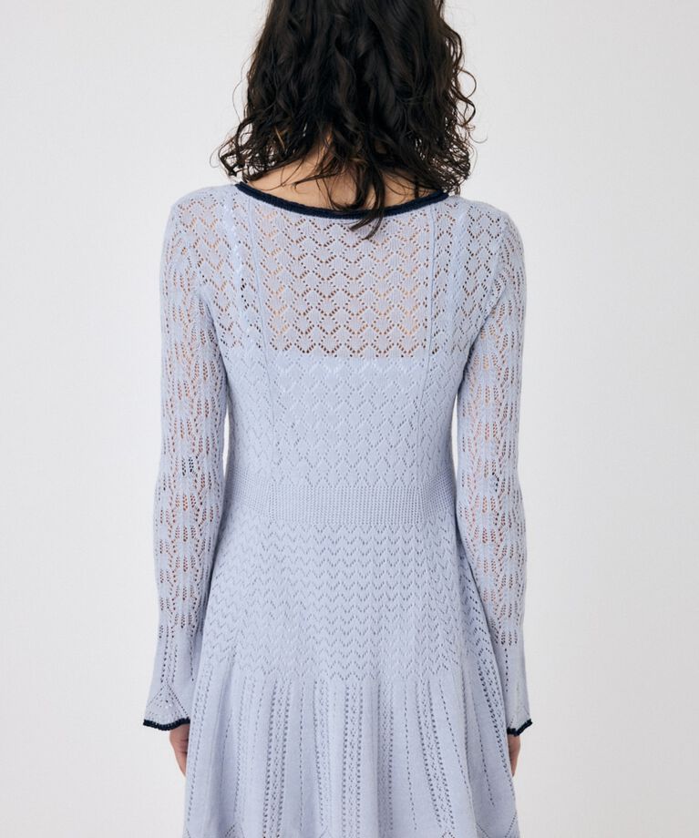 MOUSSY「EYELET LACE KNIT ミニドレス」|ワンピース|