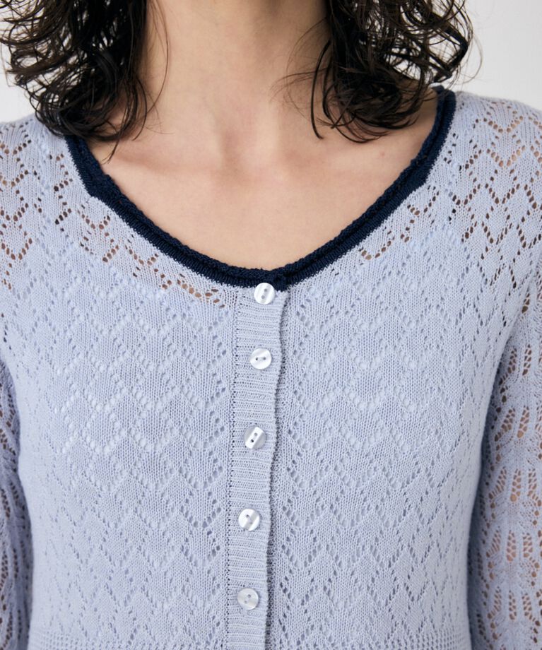 MOUSSY「EYELET LACE KNIT ミニドレス」|ワンピース|