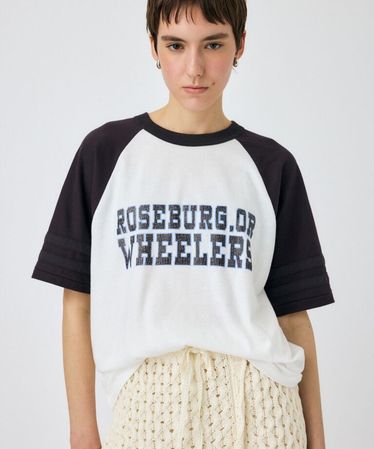 MOUSSY「WHEELERS ラグラン TEE」|Tシャツ・カットソー|O/WHT1