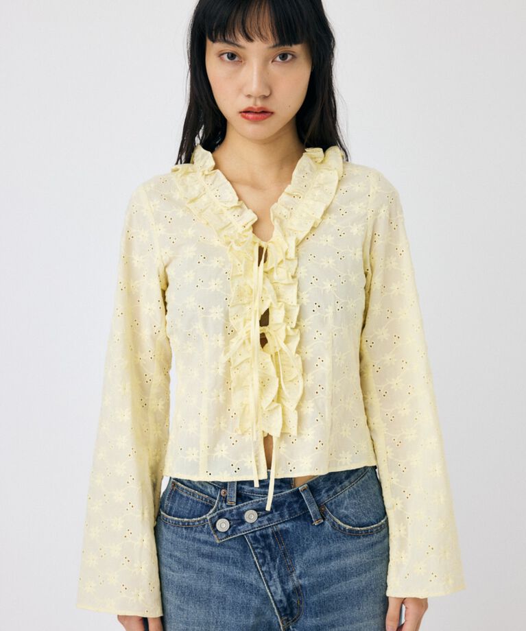 MOUSSY「FRONT TIE EYELET シャツ」|シャツ・ブラウス|