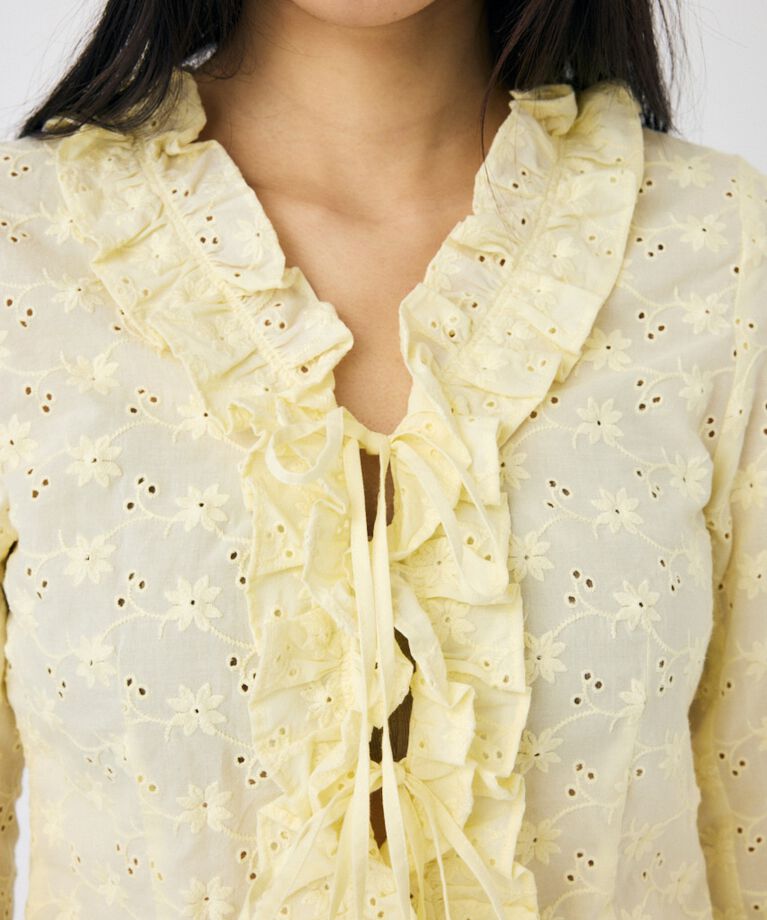 MOUSSY「FRONT TIE EYELET シャツ」|シャツ・ブラウス|