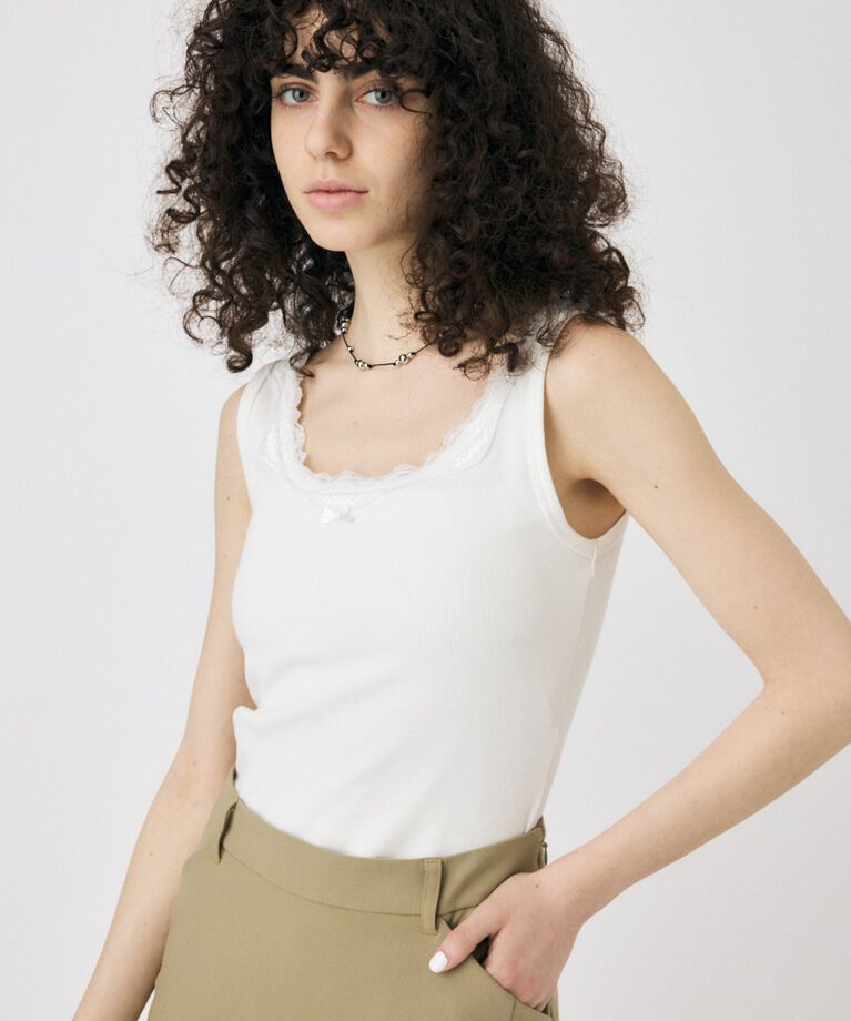 MOUSSY「LACE TRIM タンクトップ」|タンクトップ|