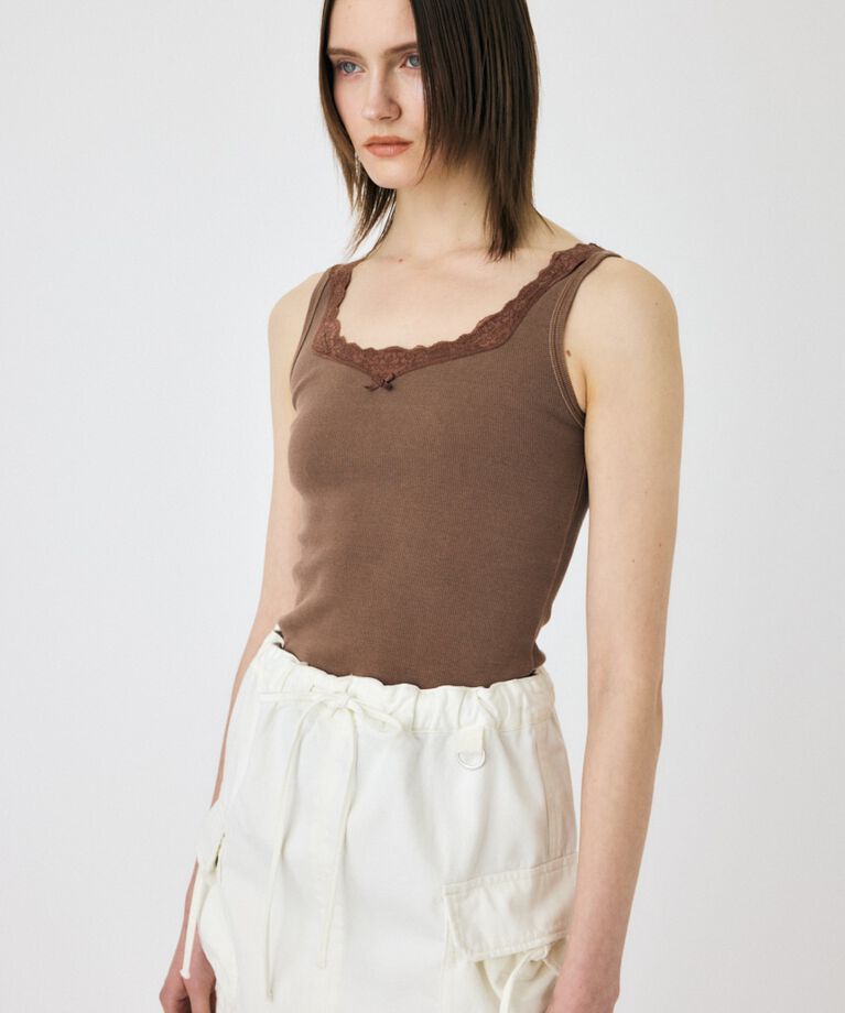 MOUSSY「LACE TRIM タンクトップ」|タンクトップ|