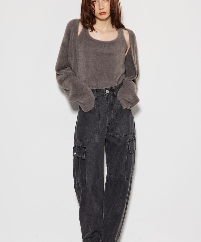 rienda「オーバーポケットJW DENIM PT」|デニム|BLK