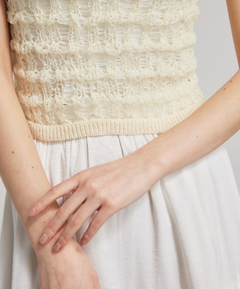 rienda「メッシュヤーンKnit TOP」|タンクトップ|