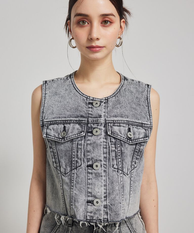 rienda「ノーカラーDENIMベスト」|その他|