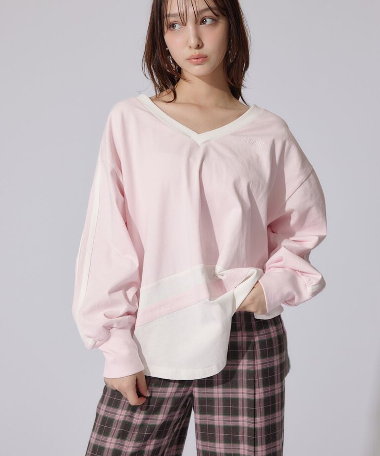 rienda「ユニフォームレディーロンT」|Tシャツ・カットソー|L/PNK1