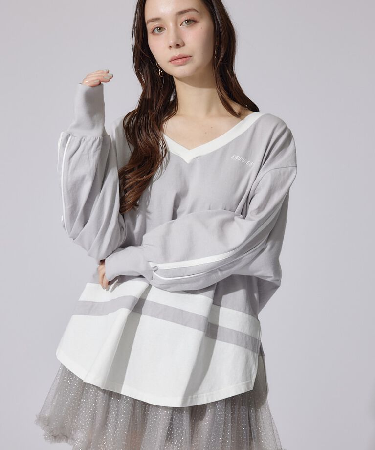 rienda「ユニフォームレディーロンT」|Tシャツ・カットソー|GRY