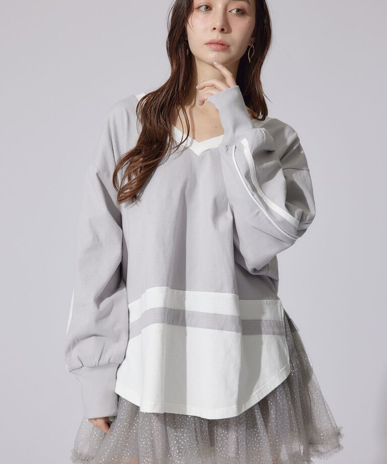 rienda「ユニフォームレディーロンT」|Tシャツ・カットソー|