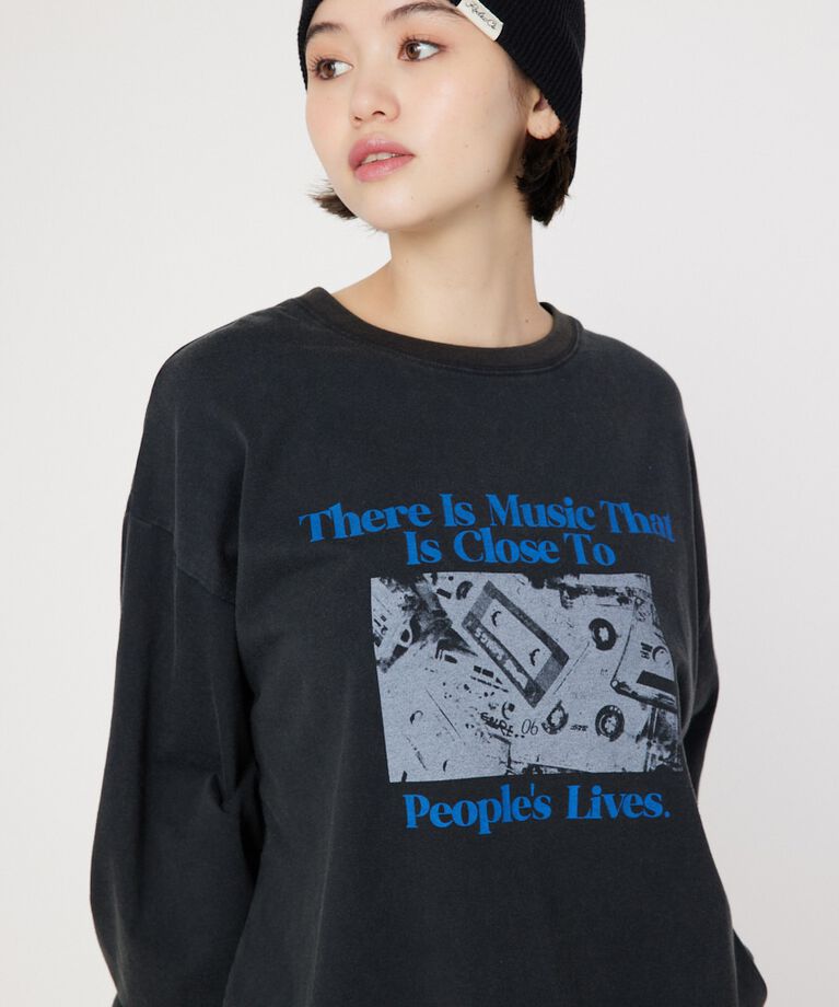 RODEO CROWNS「カセットフォト L/S Tシャツ」|Tシャツ・カットソー|BLK
