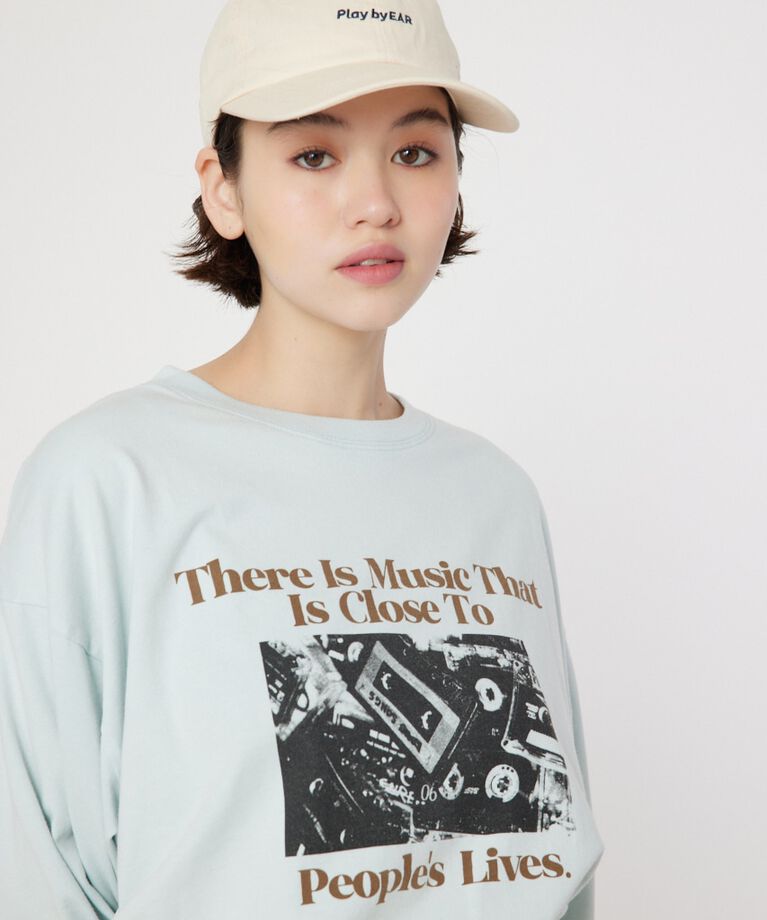 RODEO CROWNS「カセットフォト L/S Tシャツ」|Tシャツ・カットソー|L/BLU1