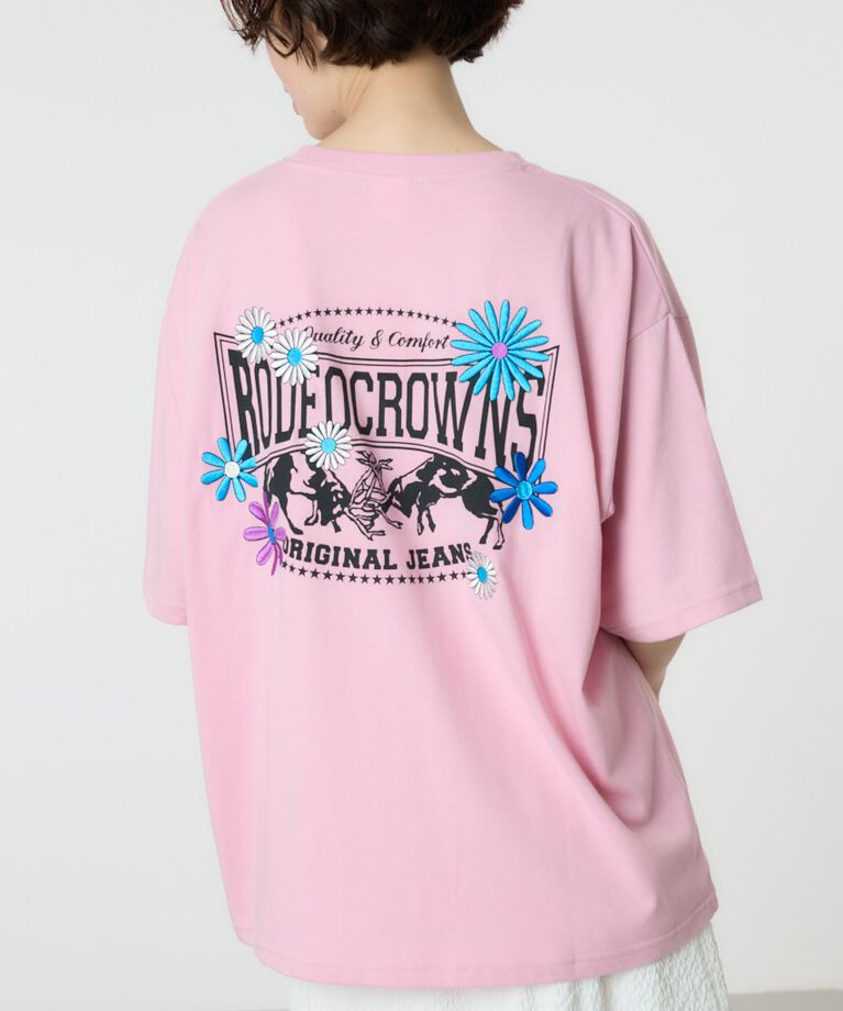RODEO CROWNS「Flower Bloom Logo Tシャツ」|Tシャツ・カットソー|L/PNK1