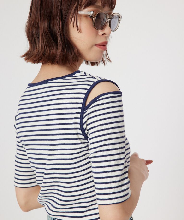 RODEO CROWNS「ショルダースリットトップス」|Tシャツ・カットソー|柄NVY5