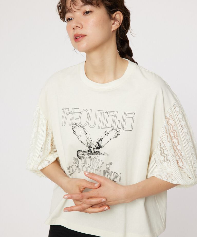 RODEO CROWNS「レーススリーブトップス」|Tシャツ・カットソー|