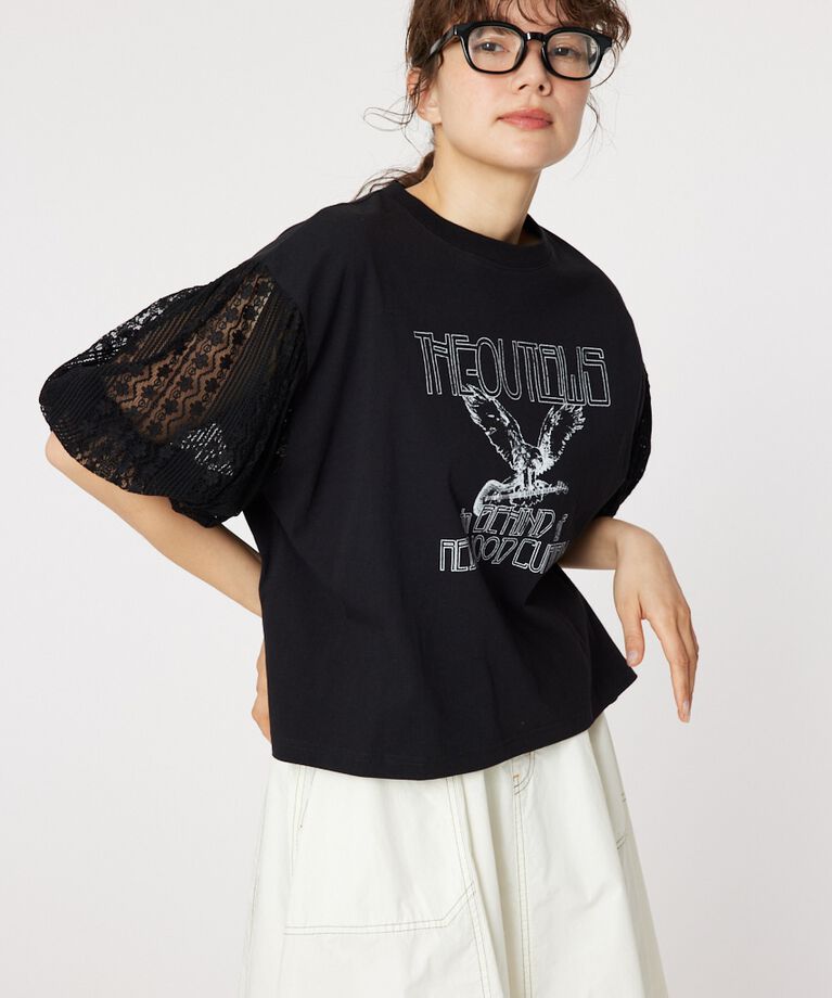 RODEO CROWNS「レーススリーブトップス」|Tシャツ・カットソー|