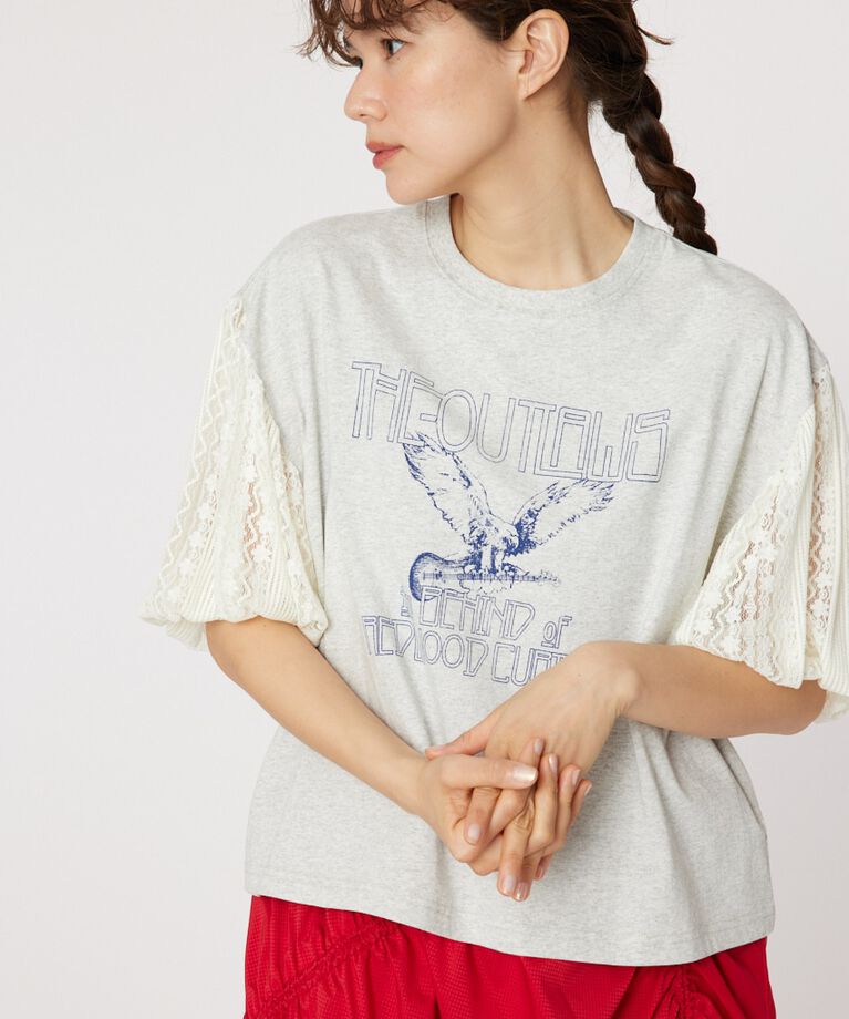 RODEO CROWNS「レーススリーブトップス」|Tシャツ・カットソー|L/T.GRY1