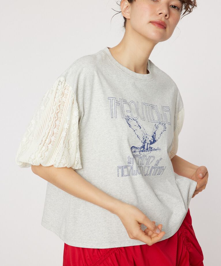 RODEO CROWNS「レーススリーブトップス」|Tシャツ・カットソー|