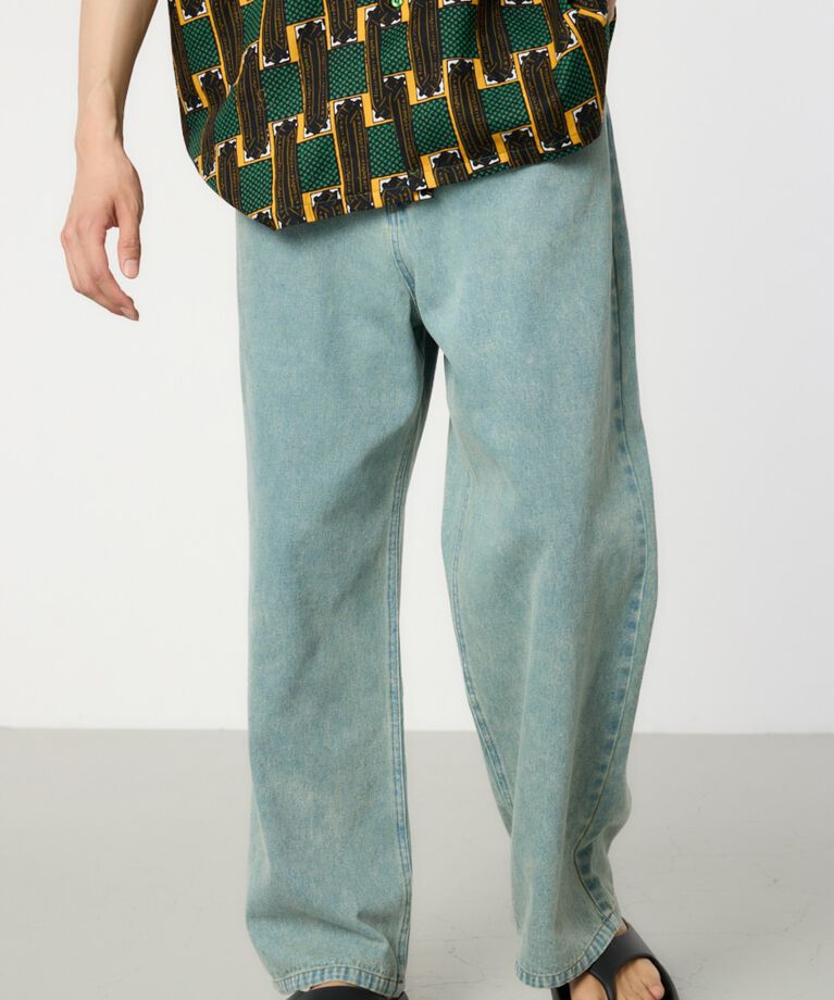 RODEO CROWNS「wide straight denim」|デニム|L/BLU1