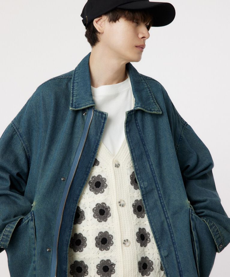 RODEO CROWNS「over denim zip JK」|デニムジャケット|BLU