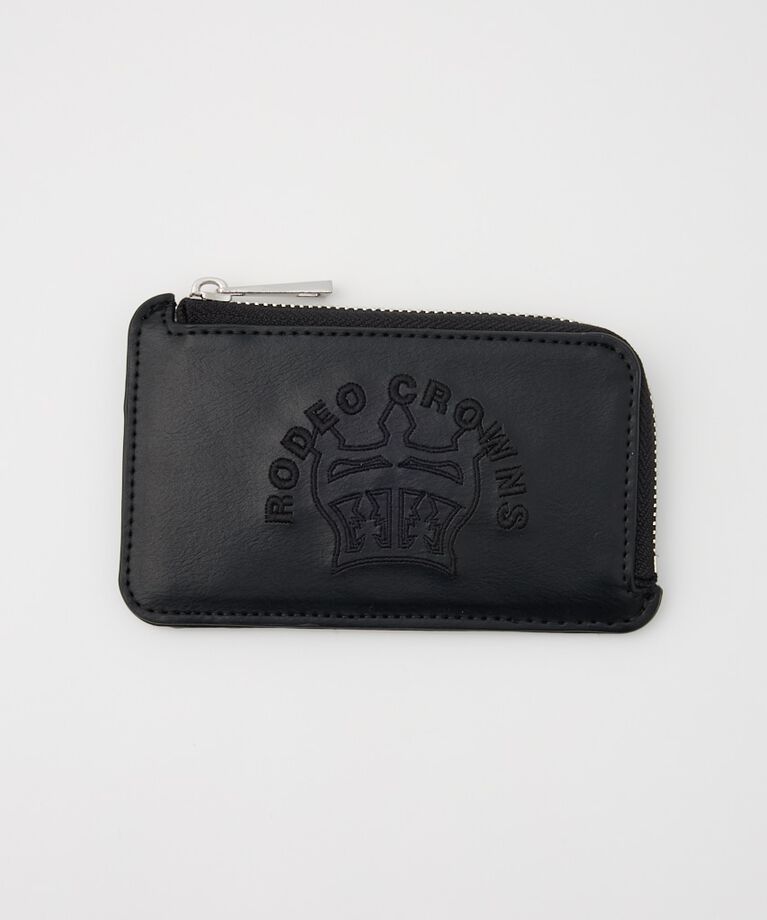 RODEO CROWNS「ロゴジップカードケース」|財布|BLK