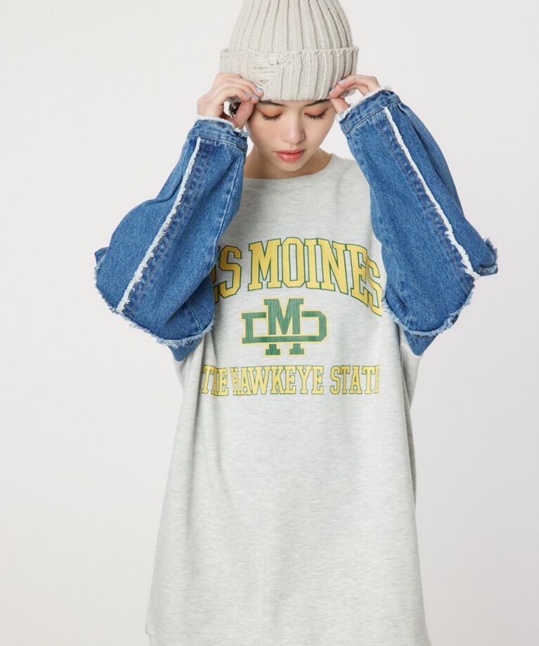RODEO CROWNS「デニムドッキングスウェットワンピース」|ワンピース|L/T.GRY1