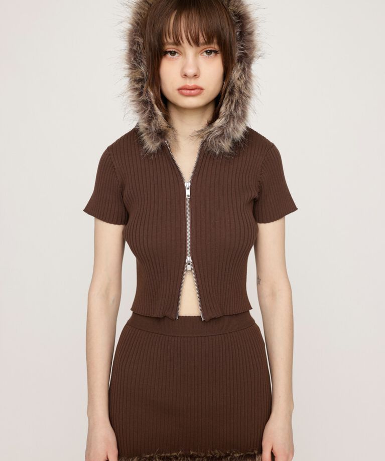 SLY「HinaYoshiharaxSLY KNIT HOODIE」|ニット・セーター|