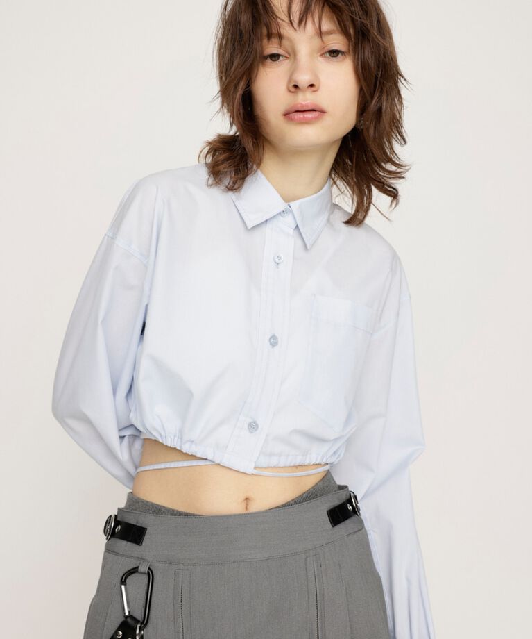 SLY「RIBBON CROP シャツ」|シャツ・ブラウス|L/BLU1
