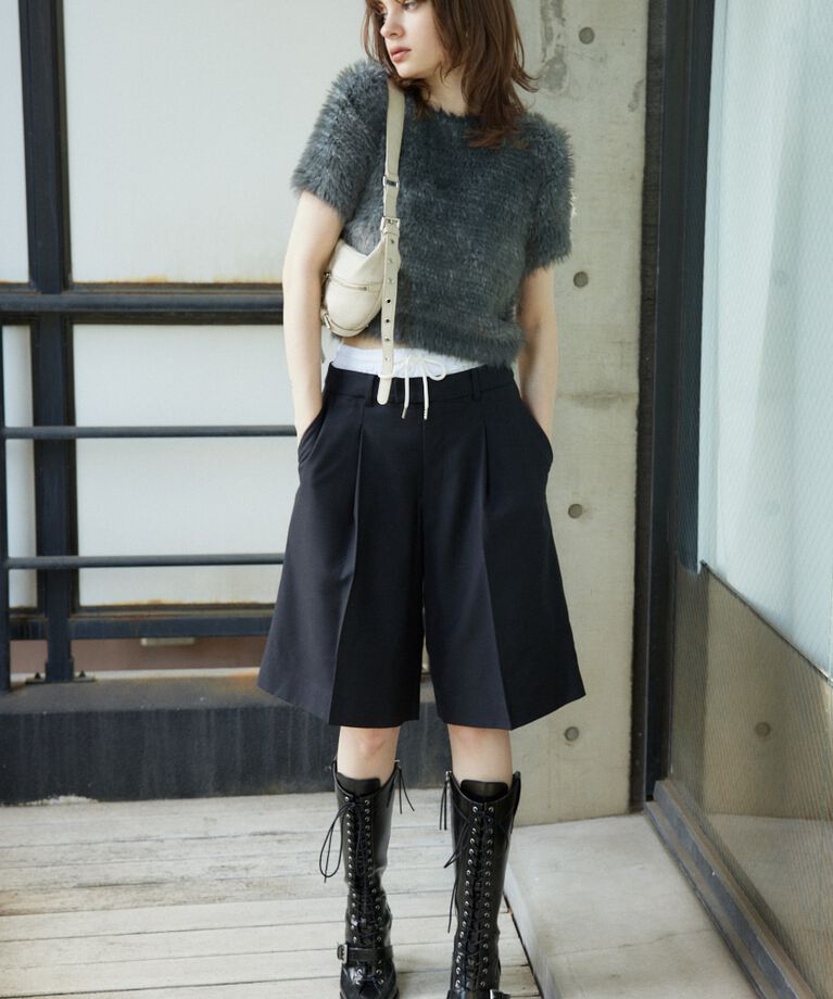 SLY「MIX SHAGGY TINY Tシャツ」|ニット・セーター|