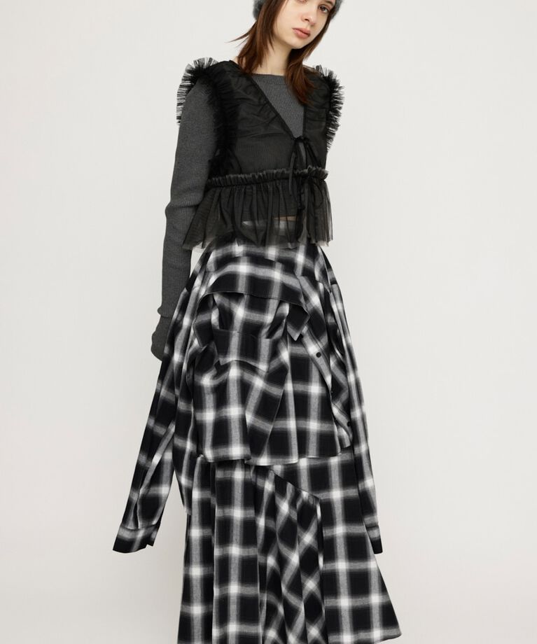SLY「PLAID LAYERED ロングスカート」|スカート|