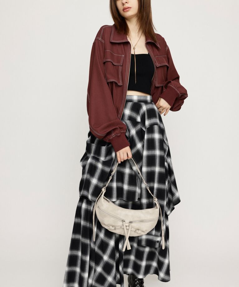 SLY「PLAID LAYERED ロングスカート」|スカート|