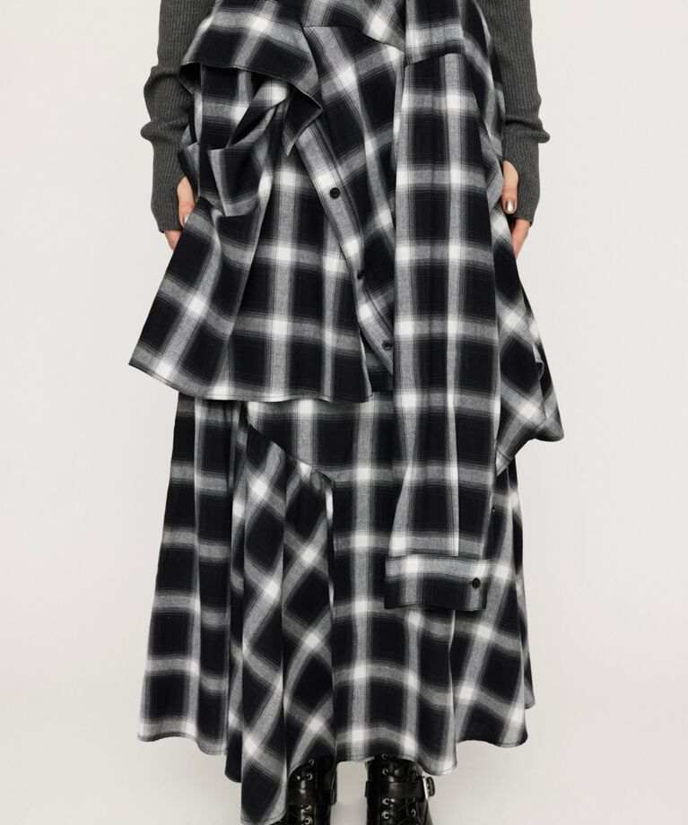 SLY「PLAID LAYERED ロングスカート」|スカート|