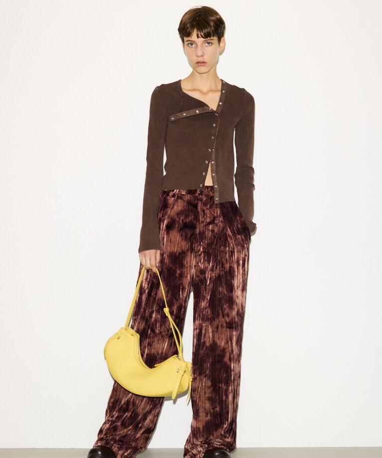 SLY「SLANT BUTTON HG RIB トップス」|ニット・セーター|