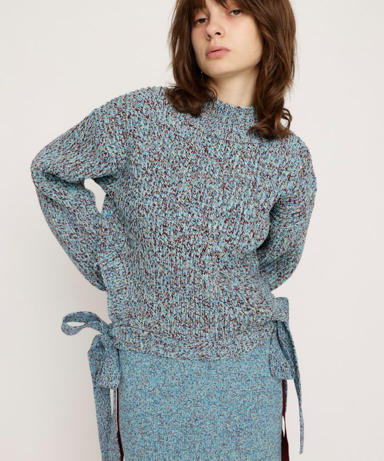 SLY「SIDE RIBBON LG トップス」|ニット・セーター|M/BLU7