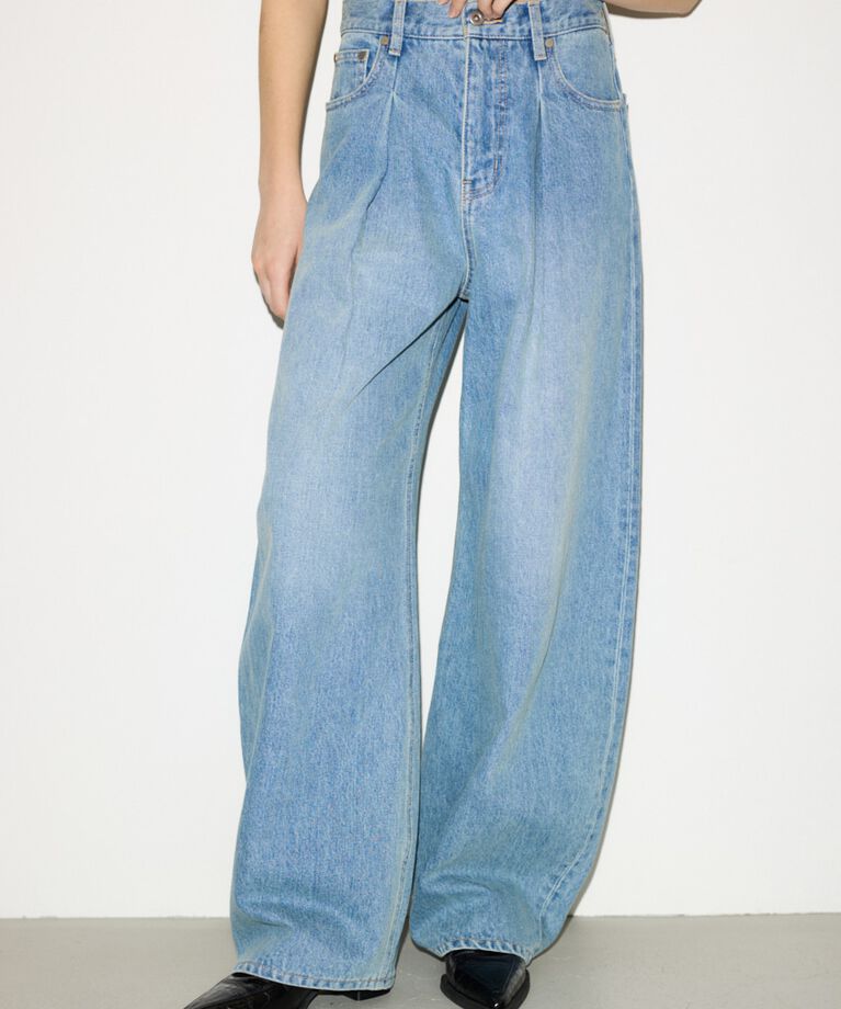 SLY「J／W CURVE TUCKED パンツ」|デニム|
