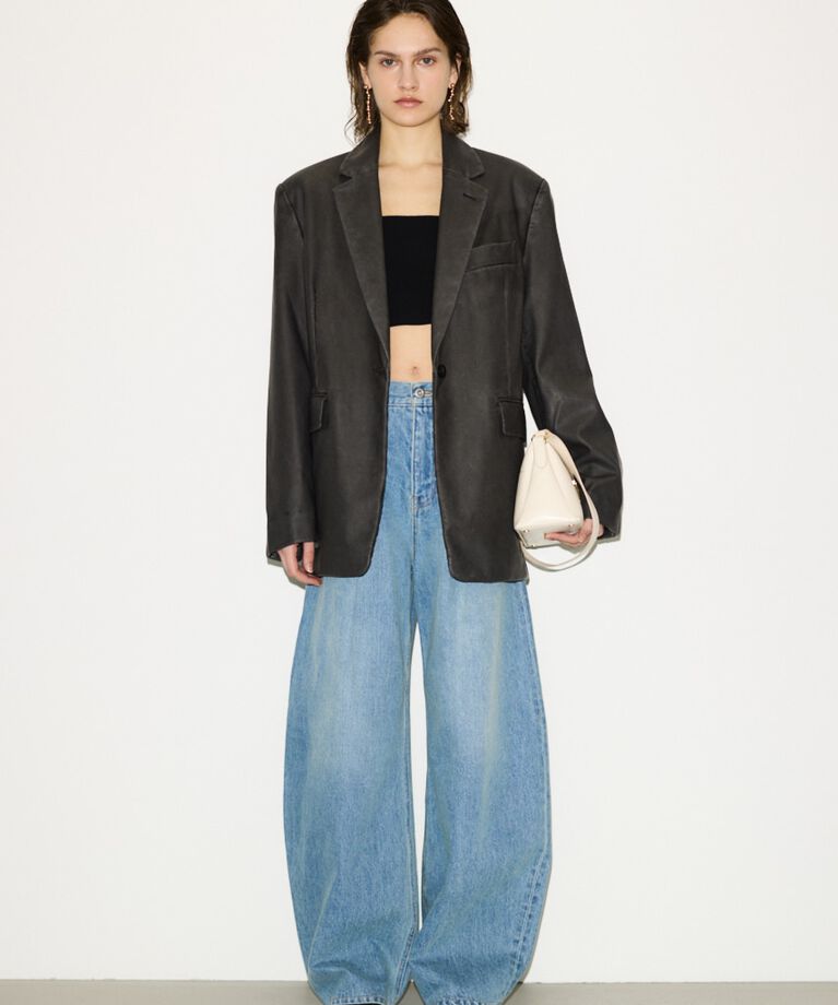 SLY「J／W CURVE TUCKED パンツ」|デニム|