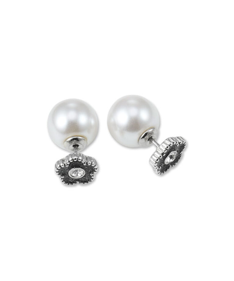 MARY QUANT「ラメエポビジューデイジー ピアス」|ピアス|シルバー