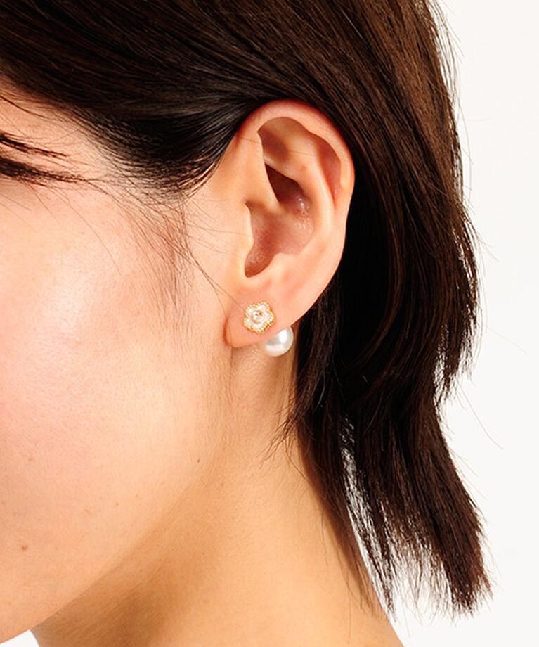 MARY QUANT「ラメエポビジューデイジー ピアス」|ピアス|