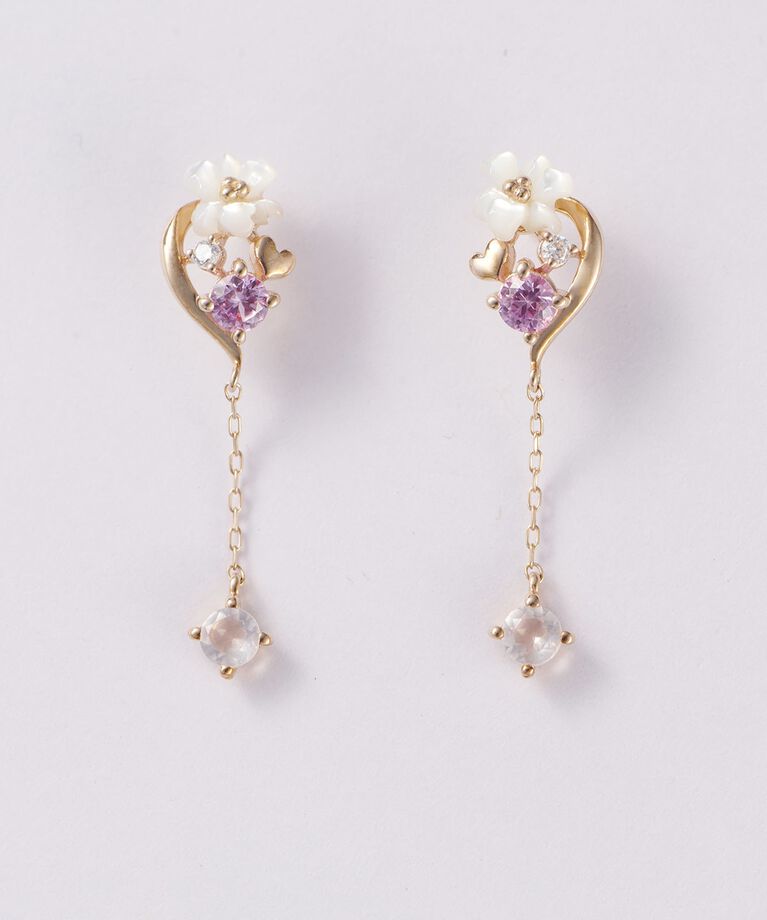 Samantha Tiara「K10 PG フラワーブーケ ピアス」|ピアス|K10 PG
