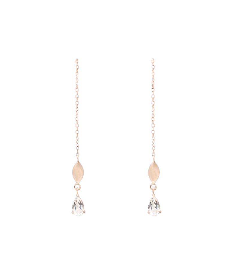 newme by Samantha Thavasa「K10 WG ホワイトトパーズ ドロップピアス」|ピアス|K10 PG
