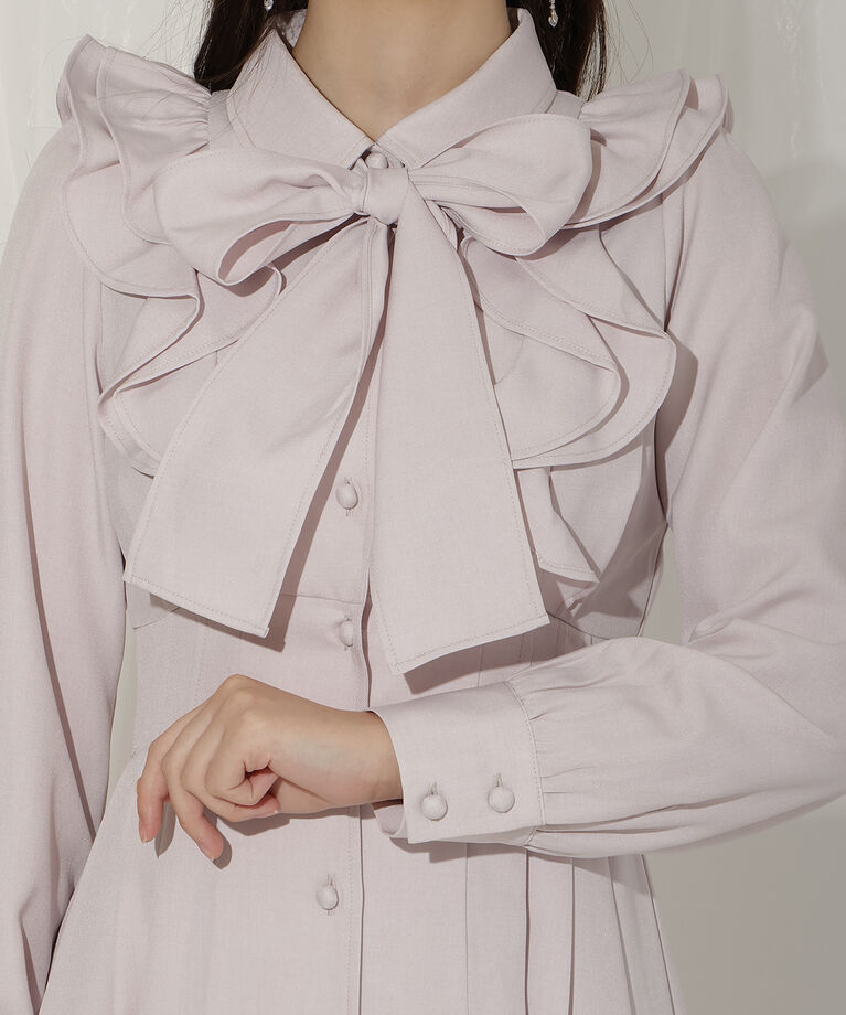 WILLSELECTION「ペタルフリルリボンタイシャツワンピース」|ワンピース|