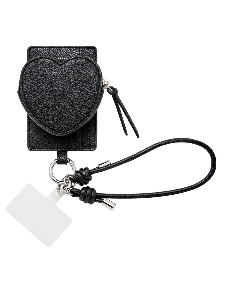 IROMEKI「MagSafe対応コインケース カードケース IROMEKI heart charm mag case」|ストラップ|Black