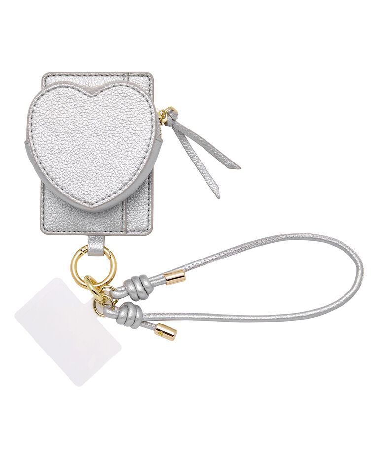 IROMEKI「MagSafe対応コインケース カードケース IROMEKI heart charm mag case」|ストラップ|Silver