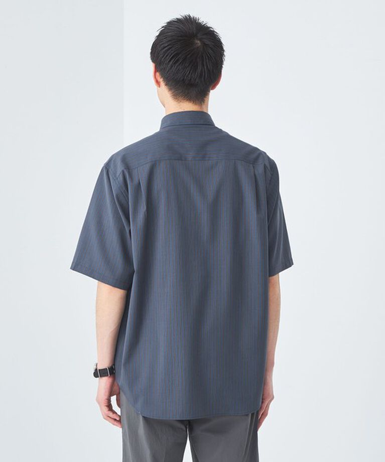 UNITED ARROWS green label relaxing「ウォッシャブルトロ ジャストルーズ ストライプ 半袖 シャツ  -ストレッチ-」|シャツ・ブラウス|