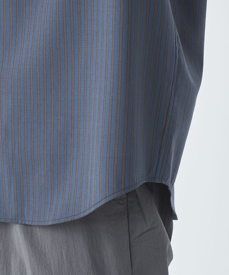 UNITED ARROWS green label relaxing「ウォッシャブルトロ ジャストルーズ ストライプ 半袖 シャツ  -ストレッチ-」|シャツ・ブラウス|