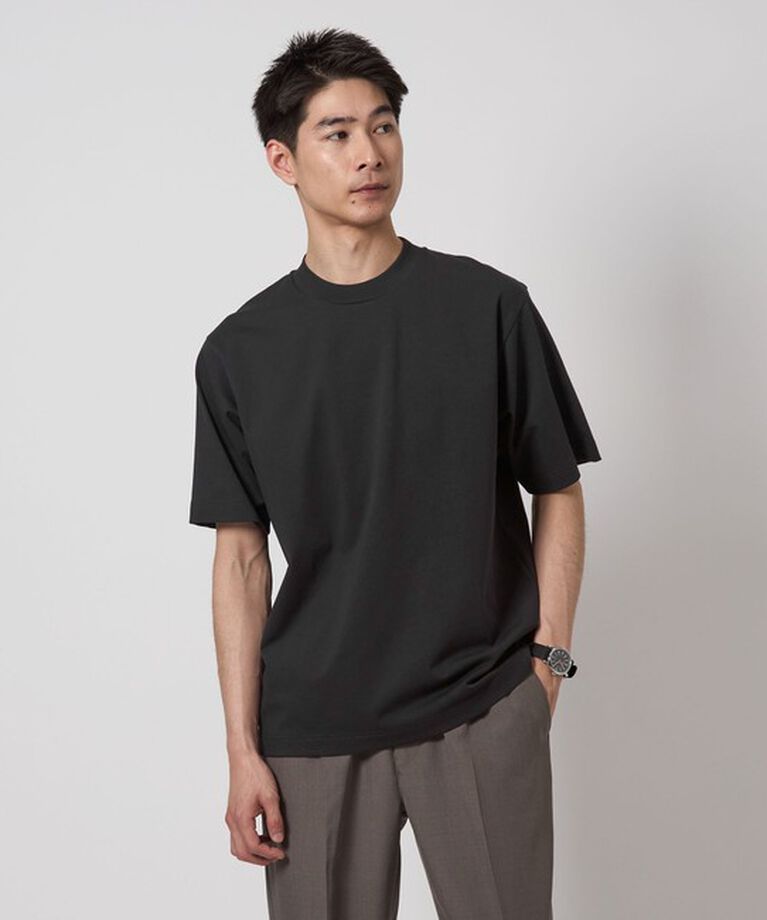 UNITED ARROWS green label relaxing「ハイツイスト コットン クルーネック Tシャツ」|Tシャツ・カットソー|BLACK