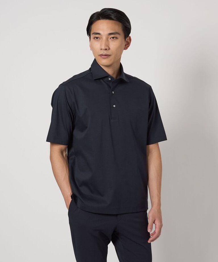 UNITED ARROWS green label relaxing「A/S ポンチ カッタウェイ ポロシャツ -汗染み防止-」|ポロシャツ|NAVY