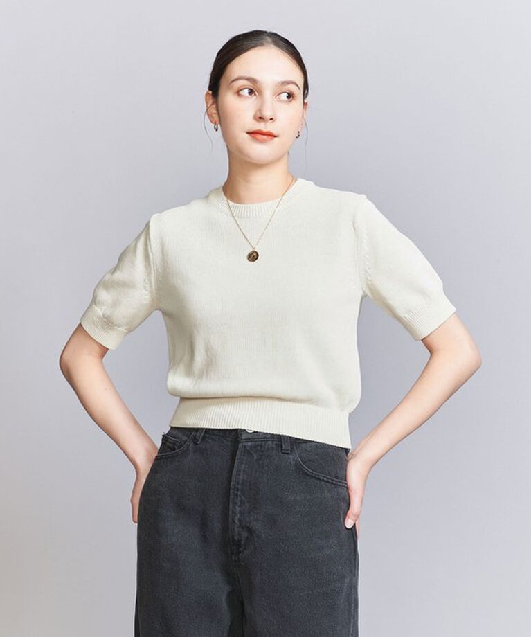 BEAUTY&YOUTH UNITED ARROWS「コイルニット ショートスリーブ プルオーバー -ウォッシャブル-」|ニット・セーター|